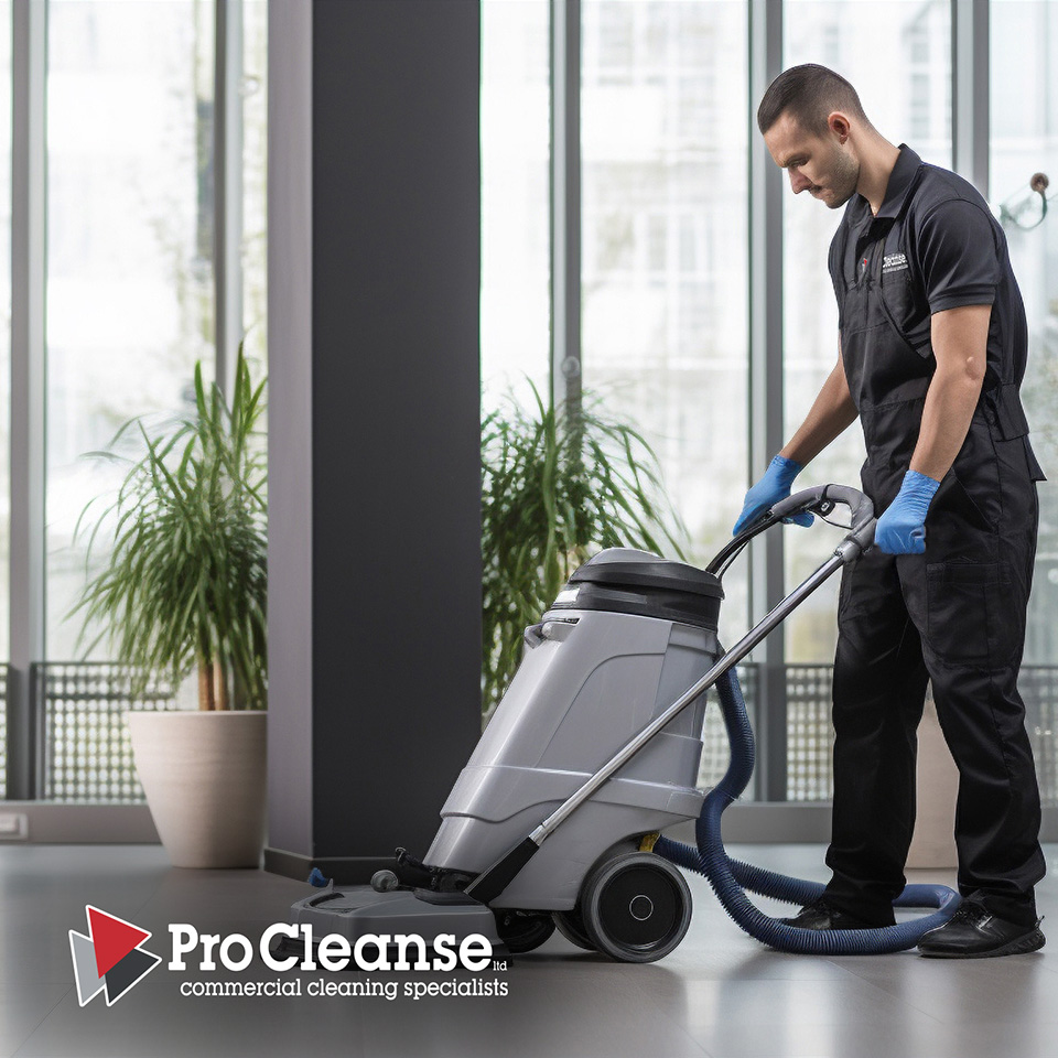 A professional cleaning office floors in Chester