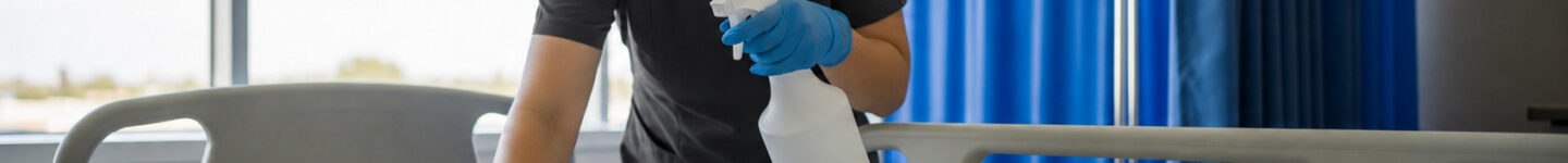 Female Medical Cleaning Hot Weather in Hospital Bedroom