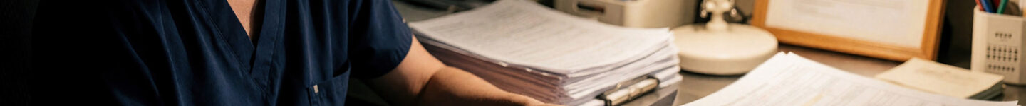 practice manager a reviewing cleaning contract at a GP surgery